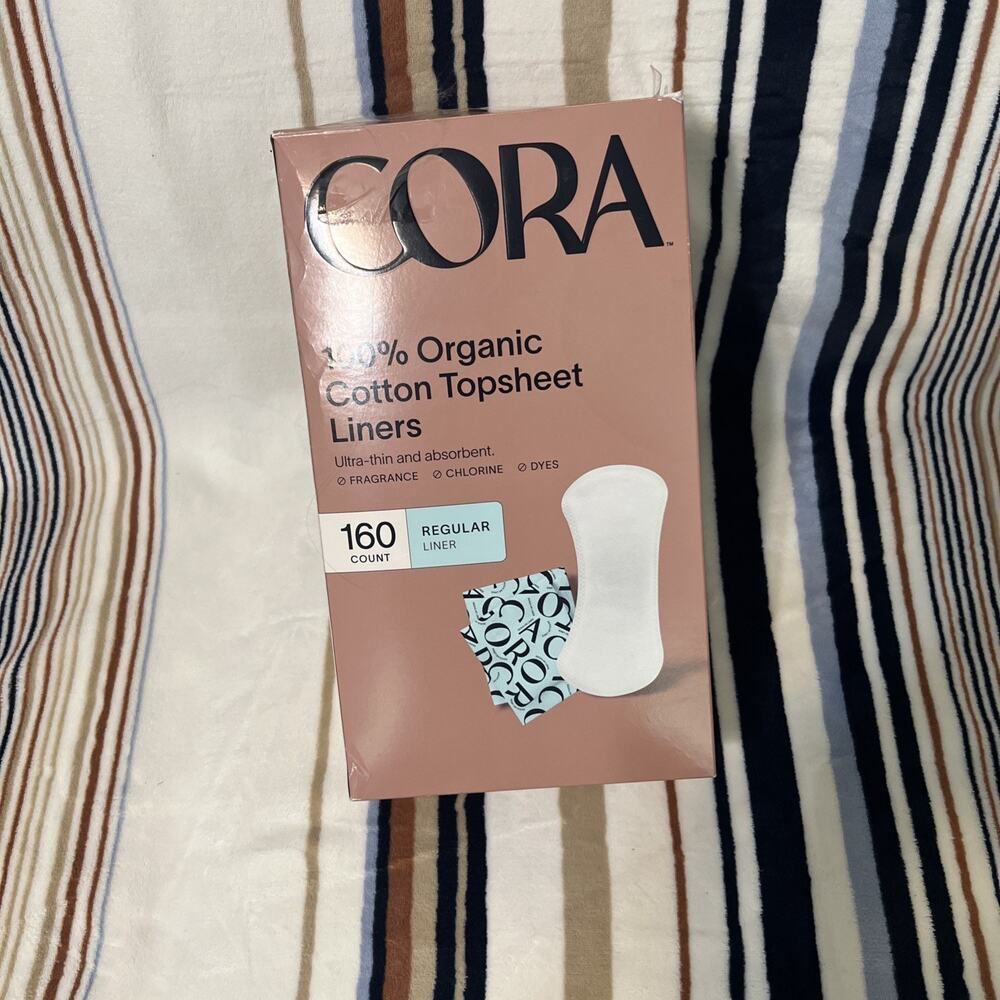 Cora 100% Organic Cotton Topsheet Liners Regular Multi Count Open Box